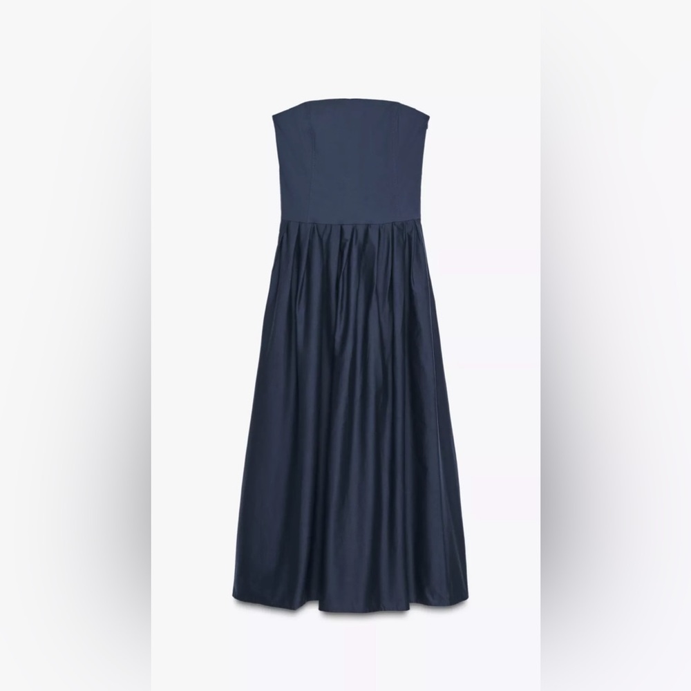 ZARA Elegant Navy Blue Maxi Dress NWT
